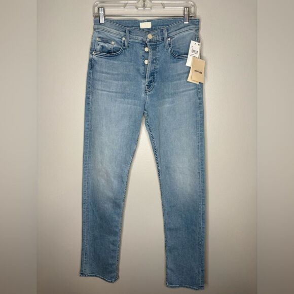 MOTHER The Tomcat Skimp High Waist Straight Leg Jeans in All Over The Map NWT - Picture 4 of 7